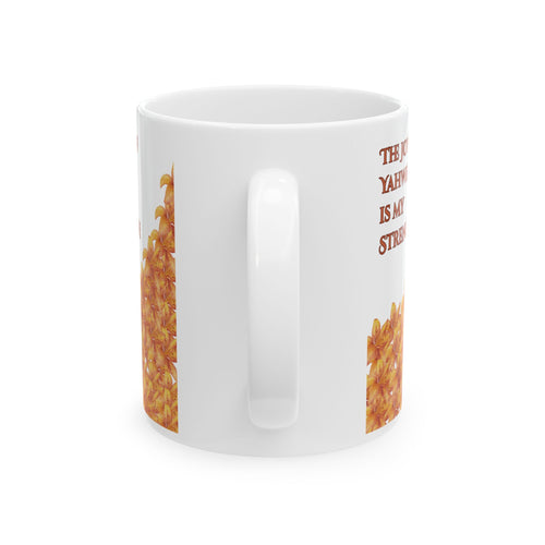 Autumn Leaves Ceramic Mug — 'This Yard Is My Study' Cozy Fall Coffee Cup (11oz/15oz)