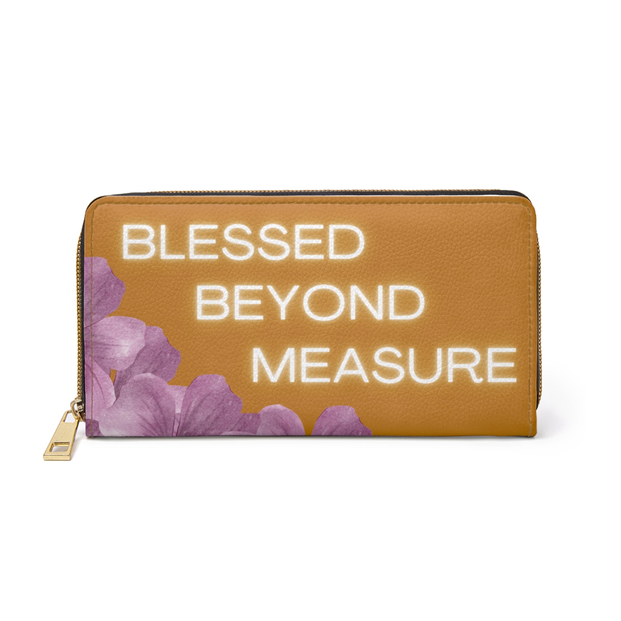 Blessed Beyond Measure Zipper Wallet — Floral Faith-Inspired Wallet