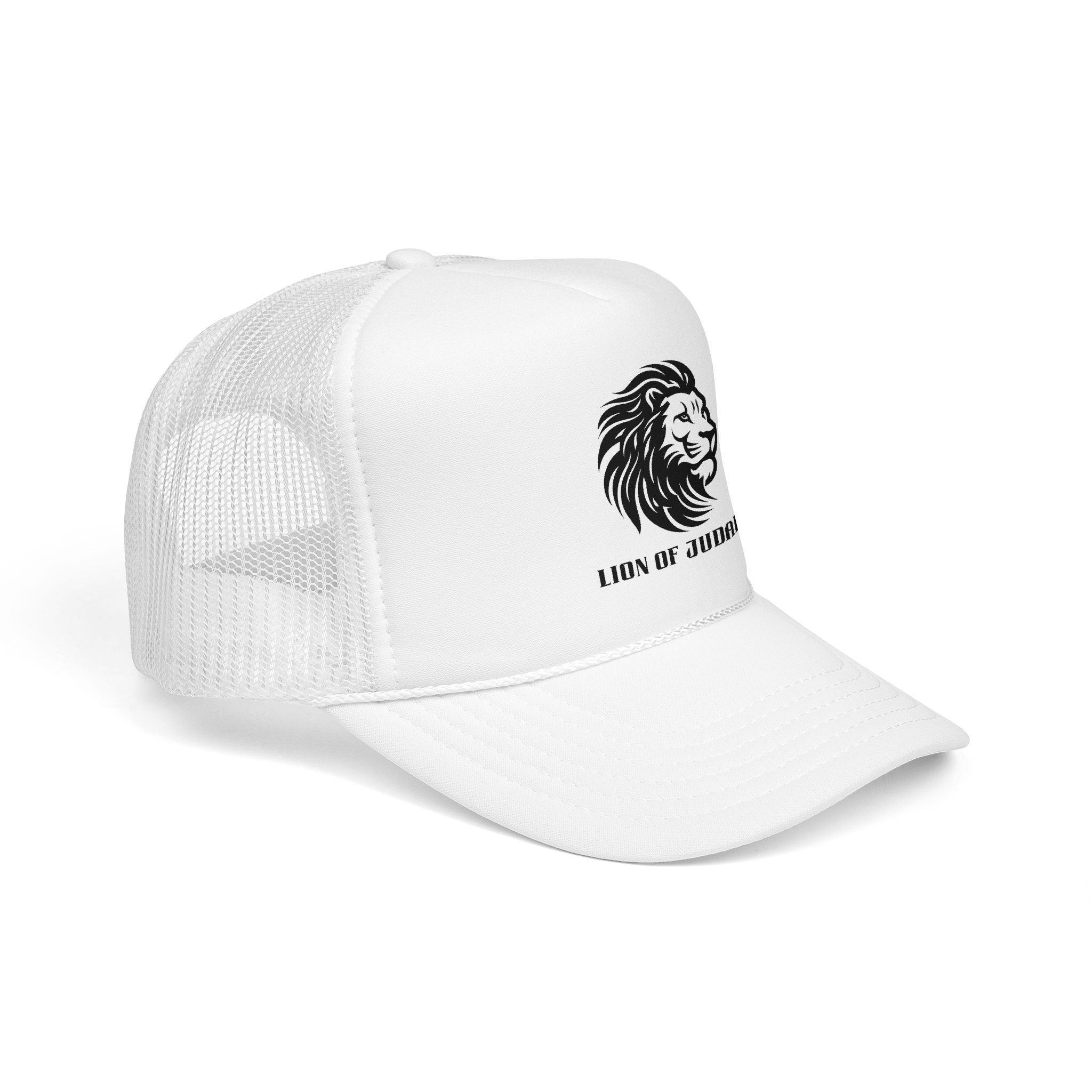 Lion of Judah Foam Trucker Hat — Embroidered Lion Mesh Cap