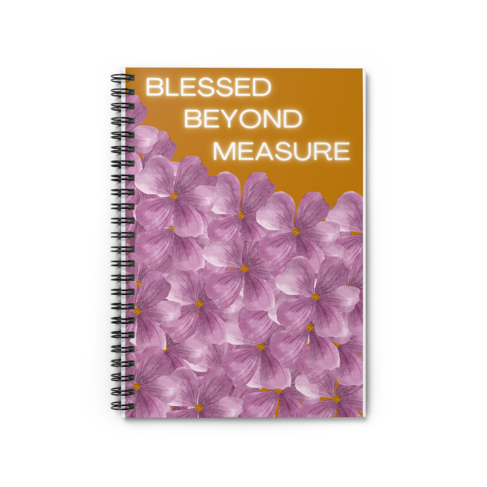 Blessed Beyond Measure Floral Spiral Notebook — Ruled Journal for Gratitude & Faith