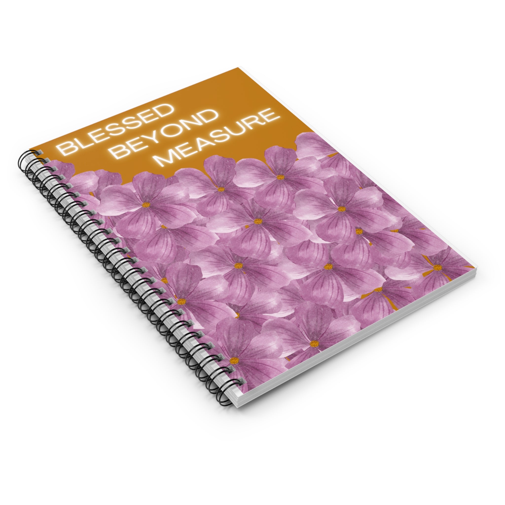 Blessed Beyond Measure Floral Spiral Notebook — Ruled Journal for Gratitude & Faith