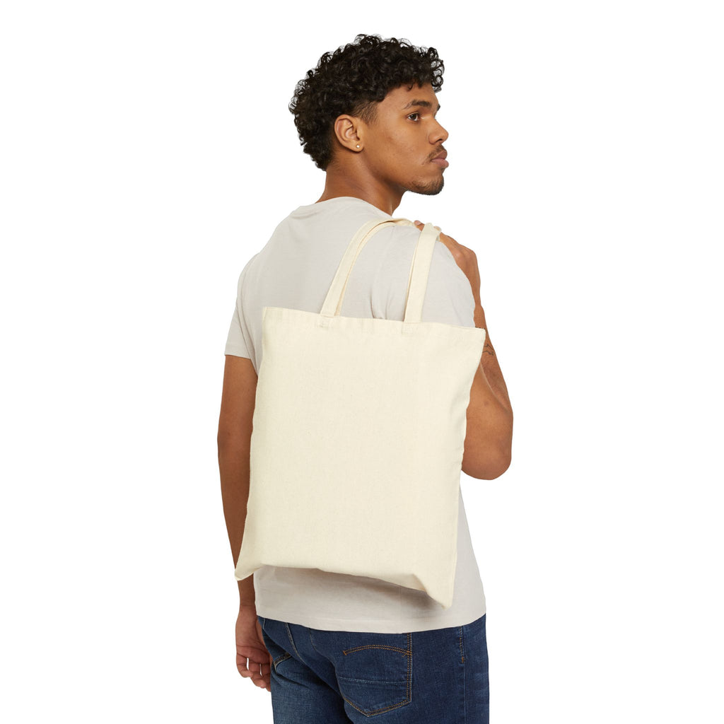 Peace Be Still Cotton Tote — Blue Floral Dove Canvas Bag