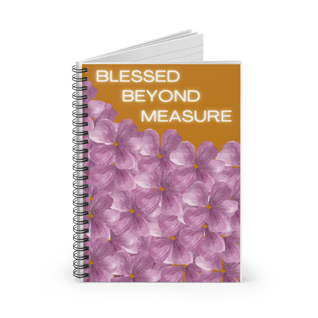 Blessed Beyond Measure Floral Spiral Notebook — Ruled Journal for Gratitude & Faith