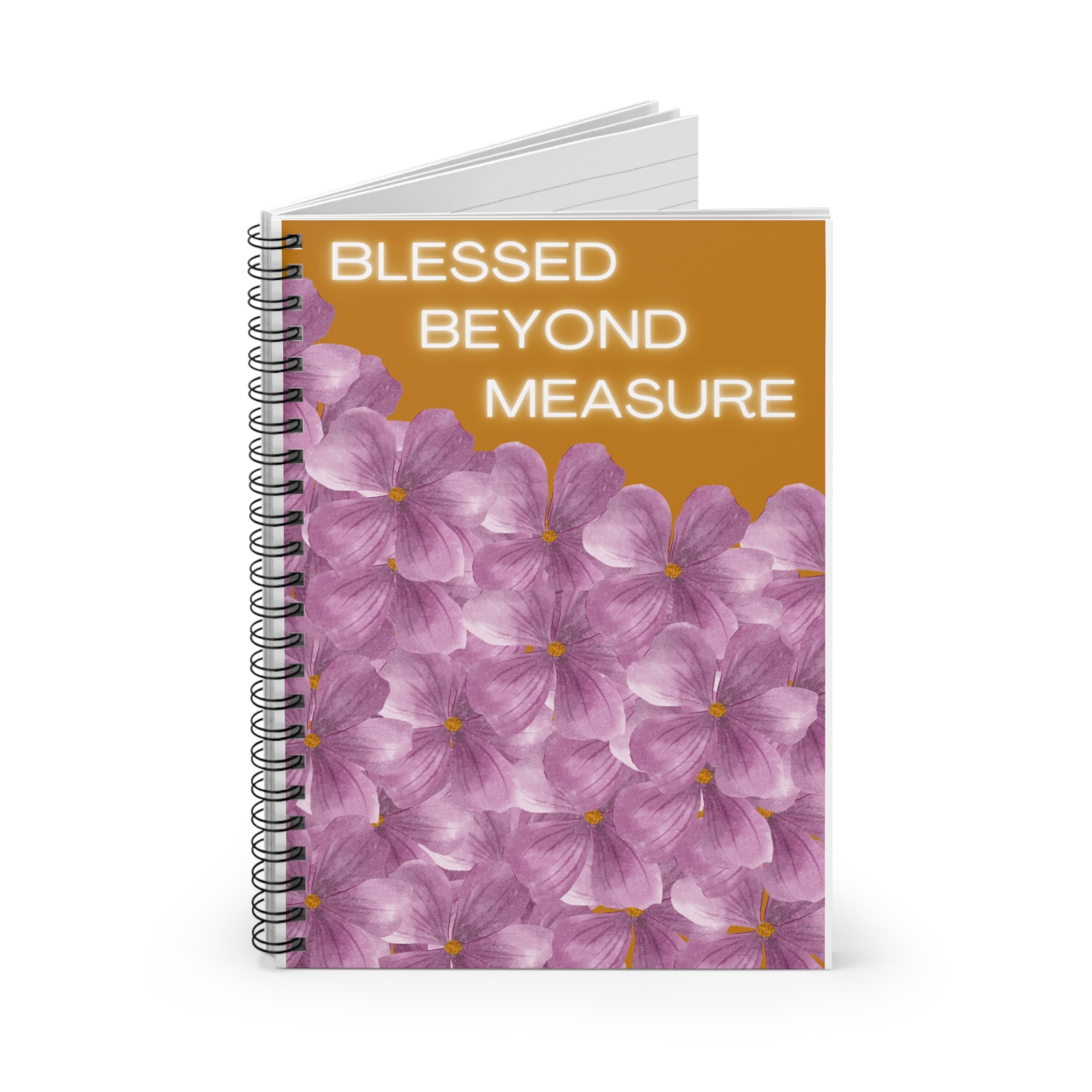 Blessed Beyond Measure Floral Spiral Notebook — Ruled Journal for Gratitude & Faith