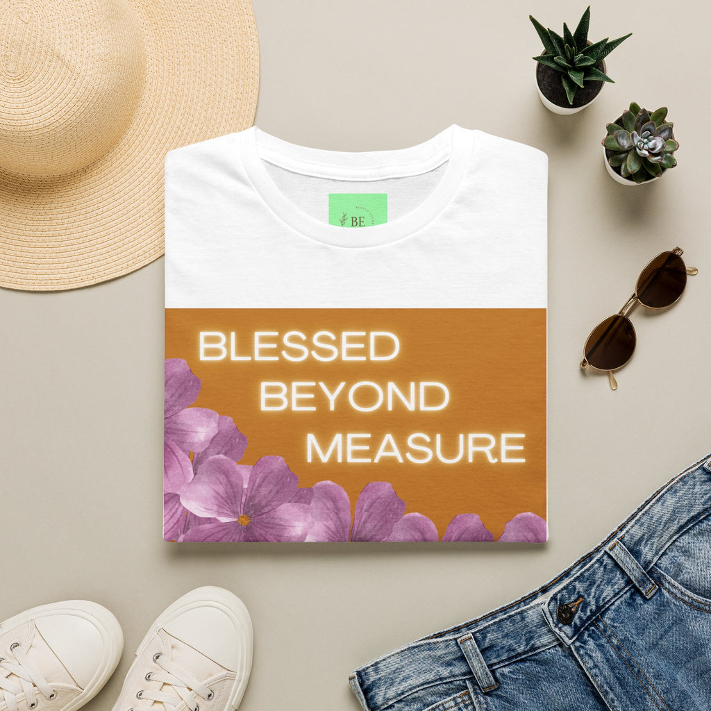 T-Shirt — "Blessed Beyond Measure" Floral Graphic Tee